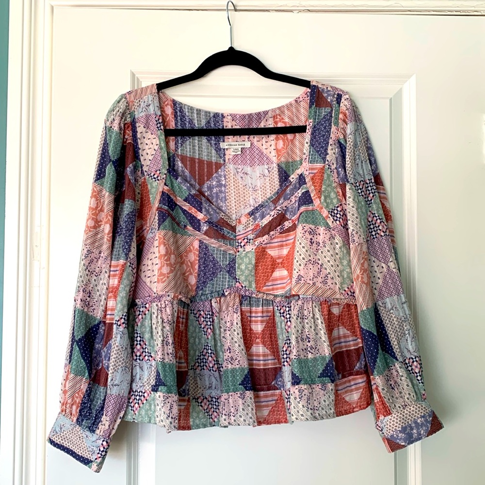 AE Cropped cotton blouse Size L